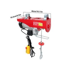1600W 110V 2200lbs 14ft Crane Winch Wired Remote Control Mini Electric Hoist