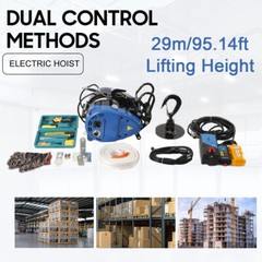 1100lbs/500kg Electric Hoist Winch Hoist Crane Lift + Remote Control 1800W 110V