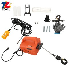 1100lbs 1500W 3in1 Portable Electric Hoist Winch Wire & Wireless Remote Control