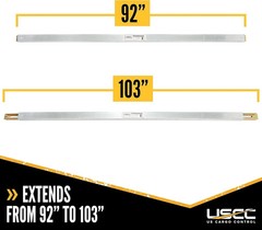 Adjustable Steel E Track Load Bars 92″-103″ (2-Pack) – 2,200 LBS Capacity