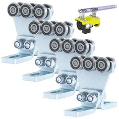 Electric Hoist Trolley Assembly – 6 Wheel Rollers for Garage Hoist Systems, Fits