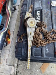 Vintage Tug It 1 1/2 Ton Ratchet Chain Hoist Winch Rigging Puller Lift Used