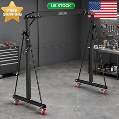 Portable Gantry Crane 1 Ton 2200 LBS, Adjustable Steel Lift Crane with Locking