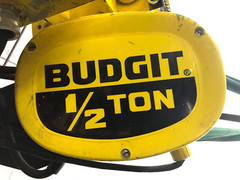 BUDGIT 1/2 TON HOIST W/ TROLLY LIFTECH MAX INPUT HD-333 326797-32 01750RPM
