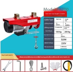 Wire Rope Electric Hoist Crane Compact Home Winch Crane Hoist Lift PA200/300