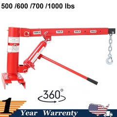 360° Swivel Lift Crane 4 Capacity 500 /600 /700 /1000 lbs Pickup Truck Bed Hoist