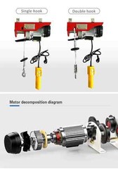 Wireless Remote Control Micro Electric Hoist 220V Wire Rope Hoist PA200-800kg