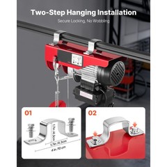 Uimoso Electric Hoist 440lbs Lift with Wireless Remote Control, 480W 110V