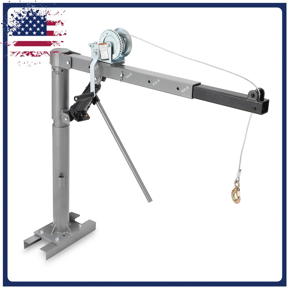 Pickup Truck Crane w/Manual Winch 1000LB Capacity Folding Truck Bed Crane Hoist