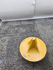 Heavy Duty Industrial Tripod Crane Mud Foot, Yellow 7-3/4 inch Height
