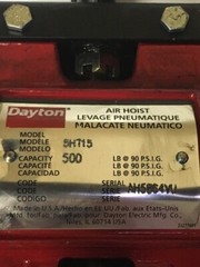 DAYTON 1/4TON PNEUMATIC CHAIN HOIST 5HT15