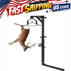 500 LBS Deer Hoist with Winch Gambrel & 360° Swivel Lifting Platfor Hitch-Mount