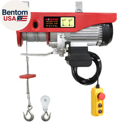 440 Lbs Electric Hoist Winch with 14 Ft Wired Control – 110V Electric Winch with