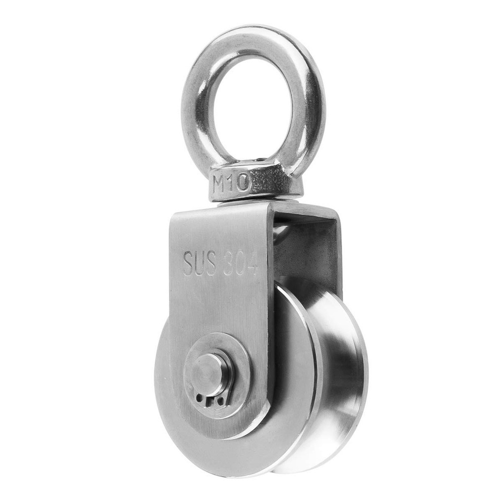 U Cable Pulley Wheel, Swivel Single Pulley Block, Stainless Steel, Bearing In…
