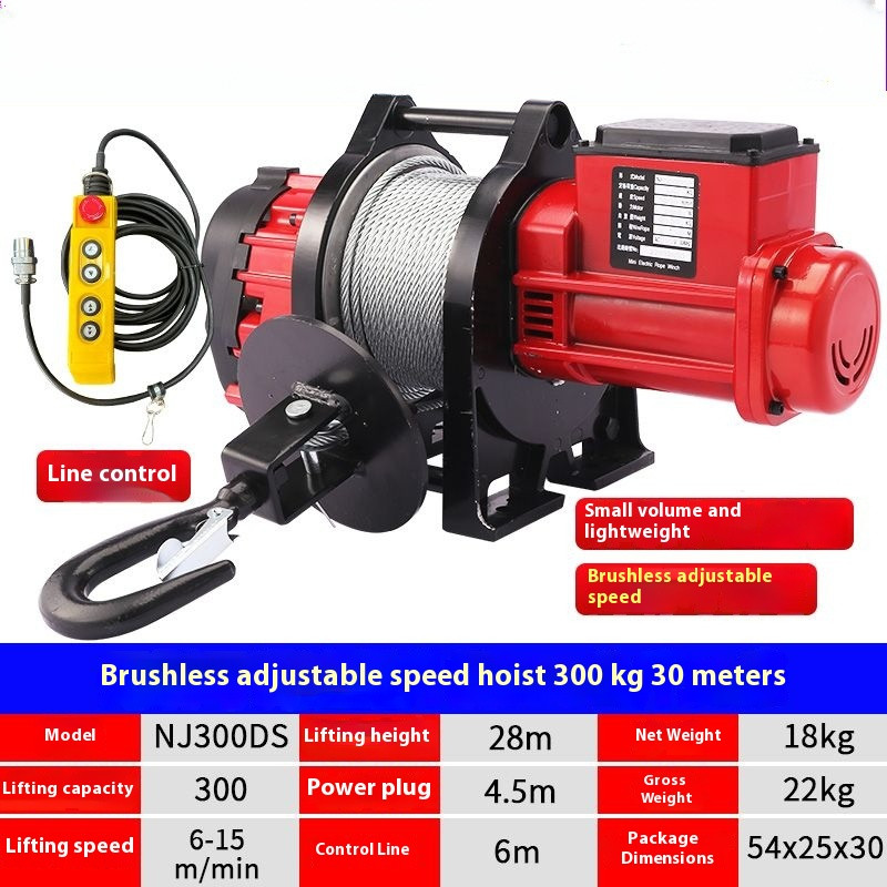 220V Electric Hoist Lifting Crane Brushless Speed Converter Hoist Small Hoist
