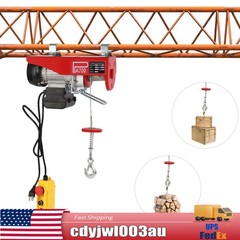 1543lbs Overhead Electric Hoist Crane Lift Garage Winch with Remote 110V US