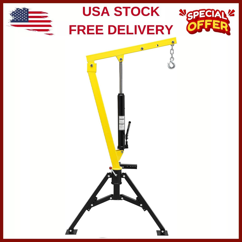Receiver Hitch Mounted Hydraulic Swivel Pickup Truck Crane, 360° Swivel,1000 lbs