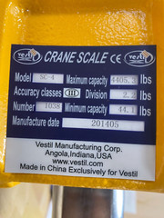 Vestil Crane Scale 4000lb Cap m#sc-4 direction book included