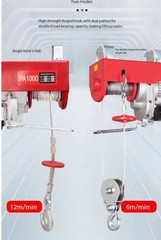Portable Mini Electric Hoist 110/220V Small Wire Rope Electric Winch Mini Crane