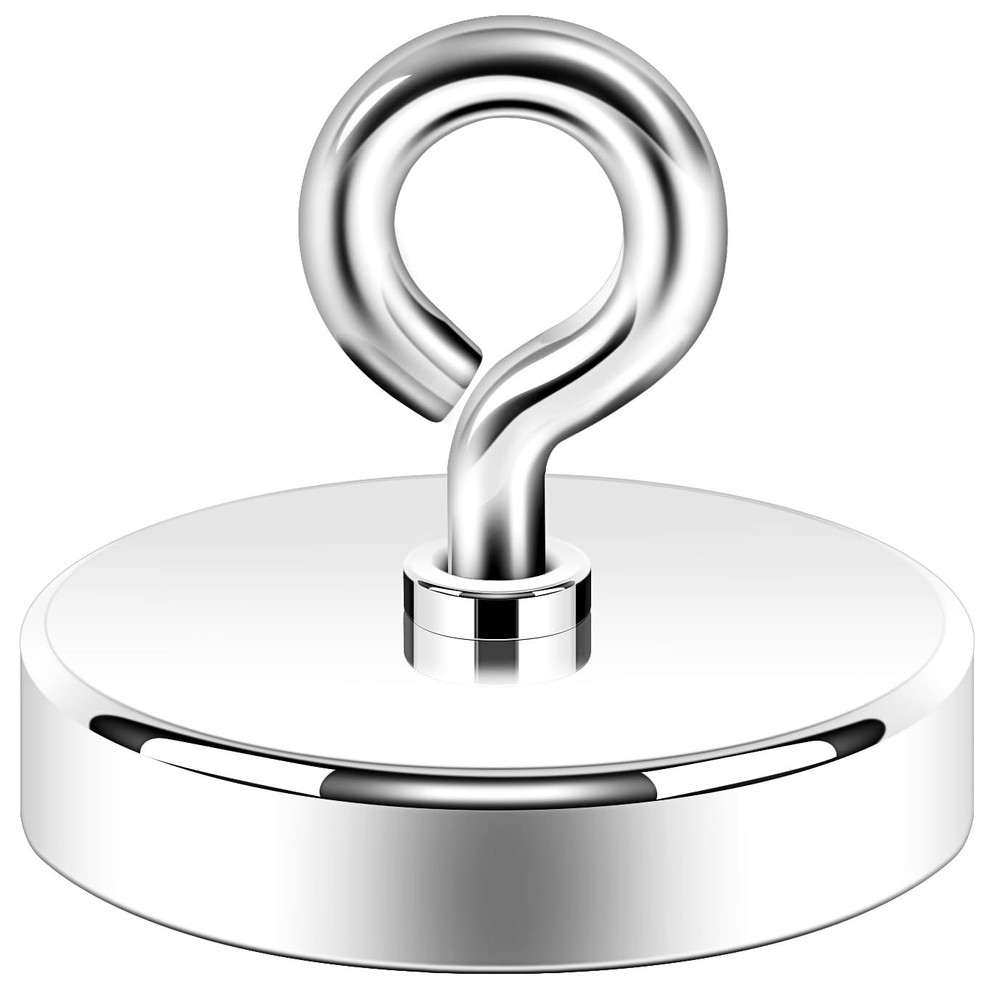 Neosmuk Fishing Magnet, 2 inches 350lb Strong Magnets 2.0 inches, Chrome