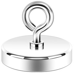 Neosmuk Fishing Magnet, 2 inches 350lb Strong Magnets 2.0 inches, Chrome