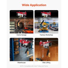 Uimoso Electric Hoist Crane Winch 2200 lbs 328 ft with Wireless & Wired Remote