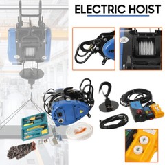 1100lbs/500kg Electric Hoist Winch Hoist Crane Lift + Remote Control 1800W 110V