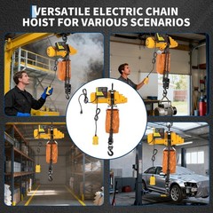 Electric Chain Hoist, 2200 lbs Load, 20 ft Lifting Height, 120V, Single Phase
