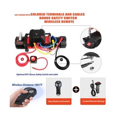 13000lb Electric Winch, Synthetic Rope, Battery Disconnect Switch, Low Profil…