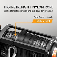 CXRCY 12V Electric Winch 13500LBS Synthetic Rope Wireless