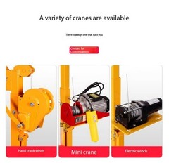 Mobile Compact Portable Foldable Hoist Hand-Cranked Mini Hoist for Home Use