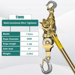 Wire Rope Tensioner Small Handheld Crane Load Connectors Power Tensioner