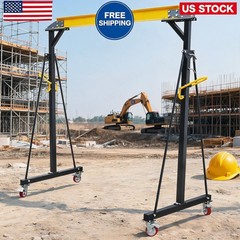 Adjustable 1 Ton Gantry Crane 2200Lbs Capacity, Portable Shop Lift Hoist