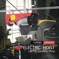 110V Electric Hoist Winch 1320Lbs Engine Crane Overhead Wireless Remote Control