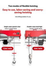 220v Electric Hoist Remote Control Home Micro Small Crane 1 Ton Hoist Winch