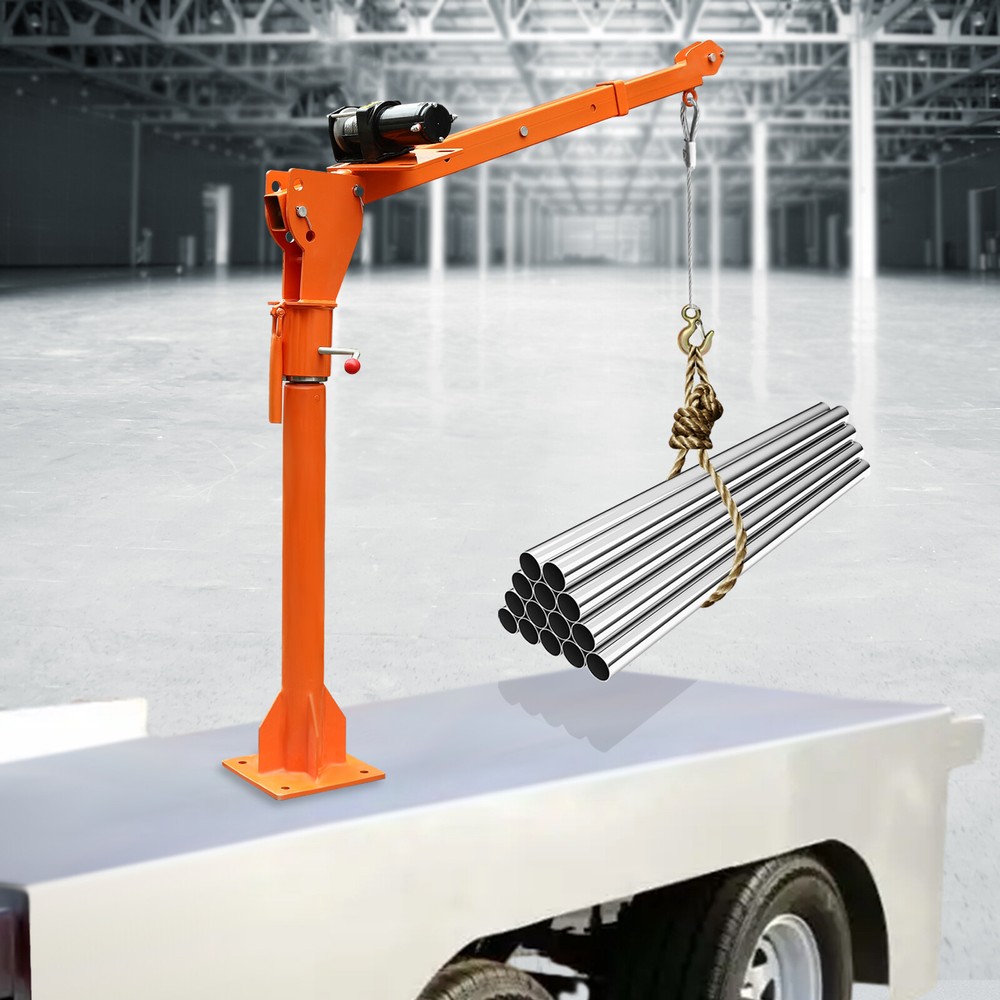 1100 LB Truck-Mounted Crane Hoist Truck-Mounted Crane with 12V Electric Winch