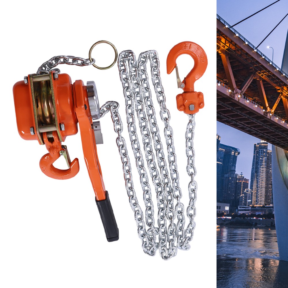 1650LBS 3/4 Ton 10ft Lever Block Chain Hoist Ratchet Type Come Along Puller !