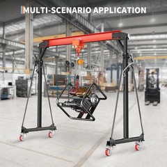 2000LB Adjustable Gantry Crane Heavy Duty Steel I-Beam Height 97-141″ Industrial
