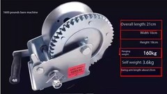 Manual Winch with Bidirectional Self-Locking Hand Crank for Household Towing