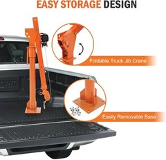 1100lbs Pickup Truck Crane with Electric Winch 3500lbs 12V 360°Rotation Pickup