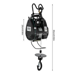 1100 lbs Electric Hoist Winch Engine Crane Lift 95ft Lifting Wired Control 1800W