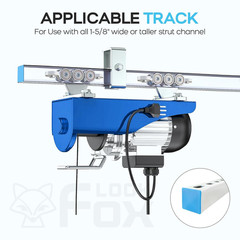 Hoist Trolley, 6+2 Wheel Unistrut Rollers – Anti-Lock & Anti-Fall, Electric Unis