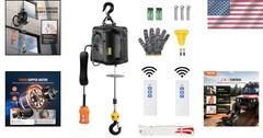 Powerful 3-in-1 Electric Hoist – 1100 lbs (1500W) with Wireless & Wired Controls
