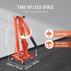 4400lb Heavy-duty Hydraulic Engine Hoist with Lever & Foldable Cherry Picker