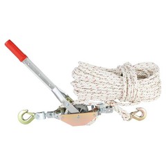 Rope Puller, 3/4 Ton (1,653 lbs) Pulling Capacity, With 100′ of 0.6″ Dia. Rope