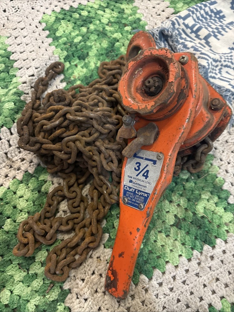 Duff Lynx LSB-1500 3/4 ton 1500 Lbs Ratchet Hoist Orange Shop Engine Puller