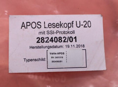 NEW VAHLE KAMEN APOS Lesekopf U-20 2824082/01 Positioning Sensor