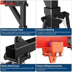 2000LB Adjustable Gantry Crane Heavy Duty Steel I-Beam Height 97-141″ Industrial