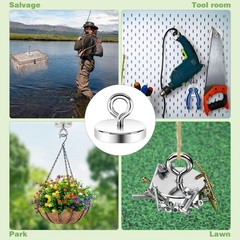Neosmuk Silver Fishing Magnet, 2.4 inches Magnet Strong inches,