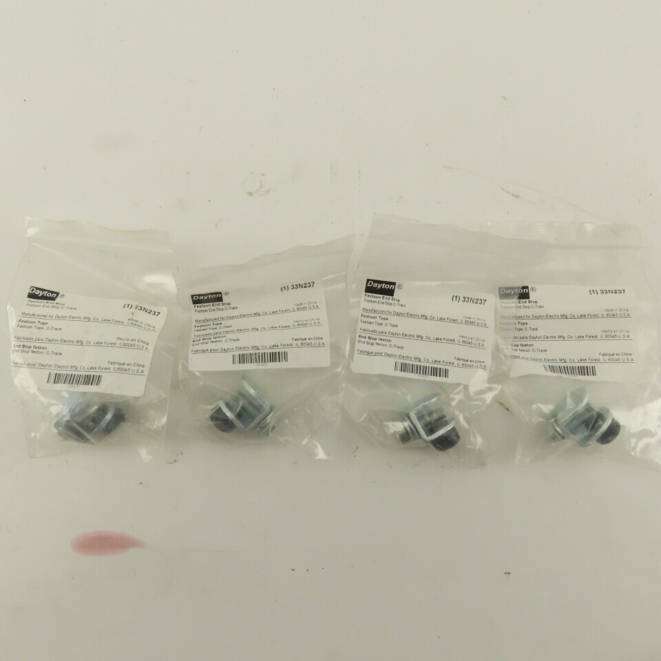 Dayton 33N237 C-Track Festoon End Stock Lot Of 4